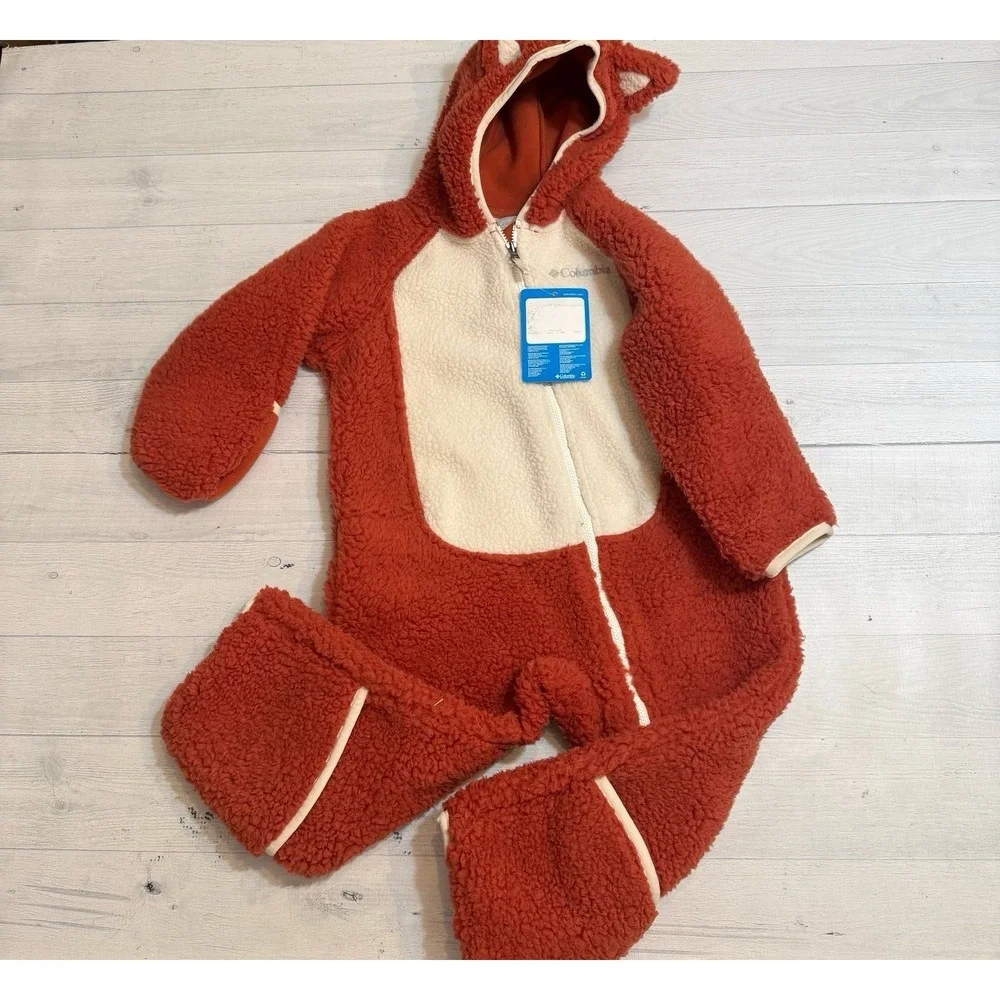 Columbia baby‎ Sherpa fleece fox bunting 18/24 months NEW
